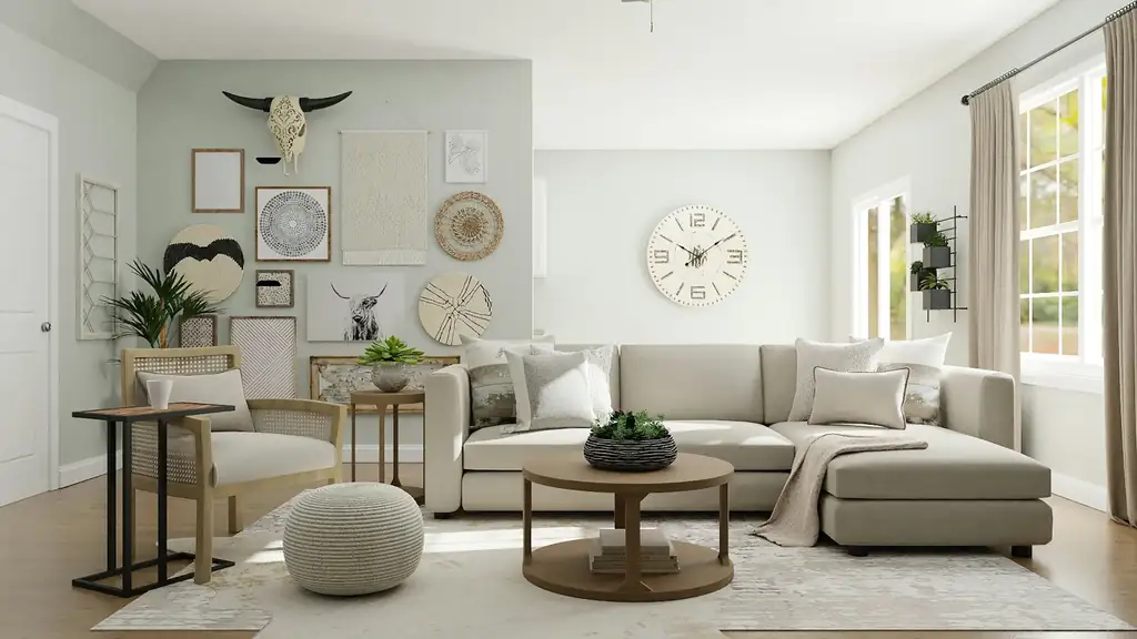 A tidy, freshly cleaned living room